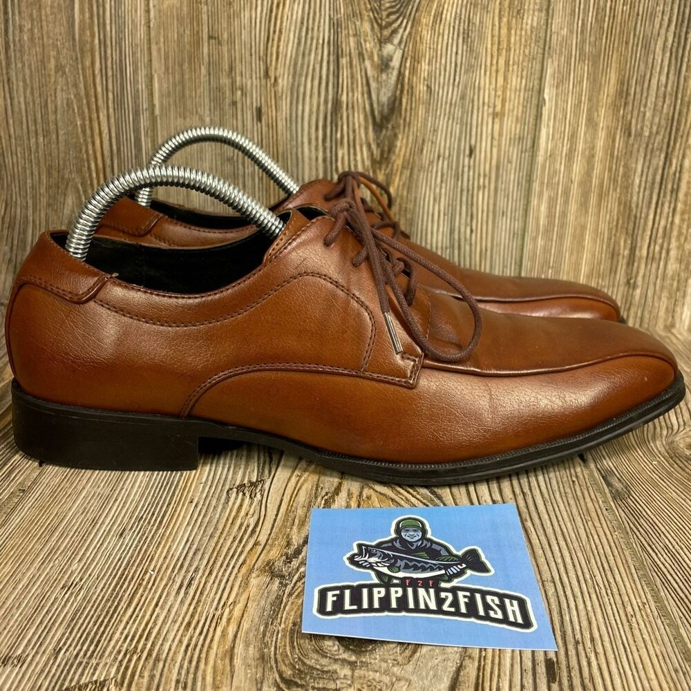Alfani Lace-Up Bike Toe Derby Dress Shoes Brown 42101 Men's Size 8M Seth